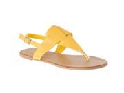 Bamboo Womens Sequoia T strap Sandals Yellow Size 5.5