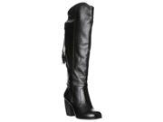 Steve Madden Women s Turnerr Leather Mid Heel Boots Black Size 7.5