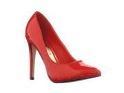 Lasonia Womens M7675 Patent Finish Pointed Toe Stiletto Heels Red Patent Size 5.5