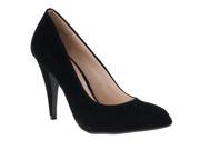 Bamboo Womens Microsuede High heeled Pumps Black Size 7