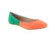 Pinky Womens Candy Two tone Microsuede Flats Orange Size 5.5