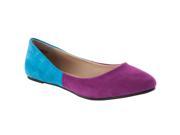 Pinky Womens Candy Two tone Microsuede Flats Purple Size 5