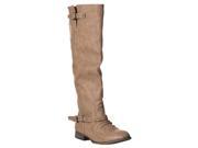 Breckelle s Women s Outlaw 81 Knee High Riding Boots Beige Size 5.5