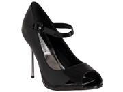 Lasonia Womens Peep Toe Mary Jane Style Stiletto Heels Black Size 7
