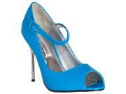 Lasonia Womens Peep Toe Mary Jane Style Stiletto Heels Blue Size 10