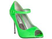 Lasonia Womens Peep Toe Mary Jane Style Stiletto Heels Green Size 8.5
