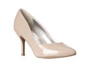 Bamboo Womens Deluxe Pointed Toe Stilettos Nude Patent Size 6