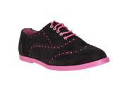 Pinky Womens Isabella Two tone Microsuede Oxfords Black Size 6