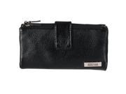 Kenneth Cole Reaction Womens Pebbled Clutch Wallet Black