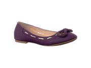 Styluxe Women s Milap Bow Accent Round Toe Flats Purple Size 6