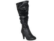 Bamboo Womens Valencia High Heel Slouch Boots Black Black Size 5.5