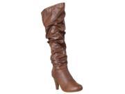 Bamboo Womens Valencia High Heel Slouch Boots Black Chestnut Size 7