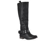 Bamboo Womens Eastwick Knee high Studded Fashion Boots Black Size 6