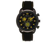 Geneva Mens Silicone Strap Large Round Dial Chronograph style Watch Black Yellow