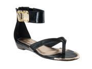 Bamboo Womens Lottie Ankle Strap Sandals Black Size 5.5