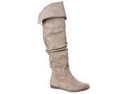 Bamboo Womens Herbie Knee high Microsuede Fashion Boots Taupe Faux Suede Size 5.5