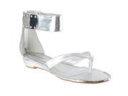 Bamboo Womens Lottie Ankle Strap Sandals Silver Size 7