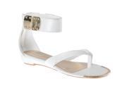 Bamboo Womens Lottie Ankle Strap Sandals White Size 5.5