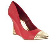 Styluxe Womens Zenon Contrast detail Wedges Red Size 7.5