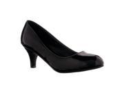 Flourish Womens Light 33 Patent Round Toe Mid heel Pumps Black Size 7