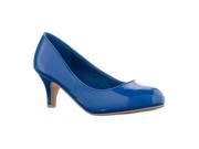 Flourish Womens Light 33 Patent Round Toe Mid heel Pumps Blue Size 6