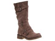 Styluxe Womens Combat Rugged Sole Fashion Boots Taupe Size 5.5