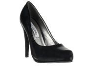 Lasonia Womens M4474 Hidden Platform Stiletto Heels Black Patent Size 6