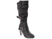Bamboo Womens Chrissy High Seel Slouchy Fashion Boots Black Size 5.5