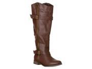 Breckelle s Women s Rider 22 Faux Leather Knee High Boots Brown Size 7.5