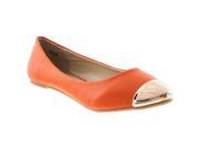 Pinky Womens Candy Metallic Cap toe Ballet Flats Orange Size 6.5