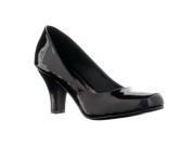 Styluxe Womens Ultra Patent Mid Heel Pumps Black Size 6