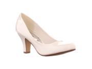 Styluxe Womens Ultra Patent Mid Heel Pumps White Size 7.5