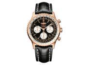 Breitling Men s Navitimer 01 18k Gold Croc Chronograph Watch