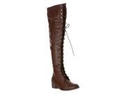 Breckelle s Women s Alabama 12 Military Lace Up Boots Brown Size 5.5