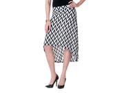 MOA Collection by Riverberry Chevron Asymmetrical Skirt Black White Size Medium