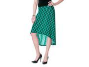 MOA Collection by Riverberry Chevron Asymmetrical Skirt Jade Black Size Small