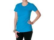 Womens NLA Fitted Cotton Poly Blend Crew Neck CVC Tee Turquoise Size X Large