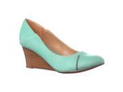 Styluxe Women s Fam 08 Stitching detail Wedge Pumps Mint Size 5.5