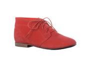 Breckelle s Women s Sandy 41 Suede Lace Up Desert Bootie Shoes Rose Red Size 6