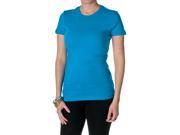 Womens NLA 100 Percent Cotton Fitted Crew Neck Perfect Tee 3300L Turquoise Size XX Large