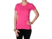 Womens NLA 100 Percent Cotton Fitted Crew Neck Perfect Tee 3300L Raspberry Size Small