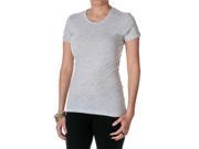 Womens NLA 100 Percent Cotton Fitted Crew Neck Perfect Tee 3300L Heather Grey Size Medium