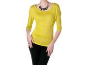 Ambiance Apparel by Riverberry Women s Dolman Top Lime Size Small