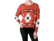 TIMING by Riverberry Juniors Tribal Pattern Sweater Red Size Small