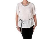 Route 3 Women s Sheer Jacquard Top Ivory Size Large