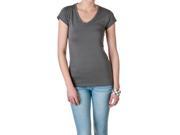 Active Basic Women s Short Sleeve V Neck Tee Smoked Pearl Size Small