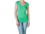 Active Basic Women s Short Sleeve V Neck Tee Aqua Green Size Large