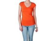 Active Basic Women s Short Sleeve V Neck Tee Mirage Orange Size Medium