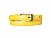 Riverberry Women s Leather Adjustable Skinny Belt Yellow Size Large