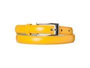 Riverberry Women s Leather Adjustable Skinny Belt Dark Yellow Size X Large